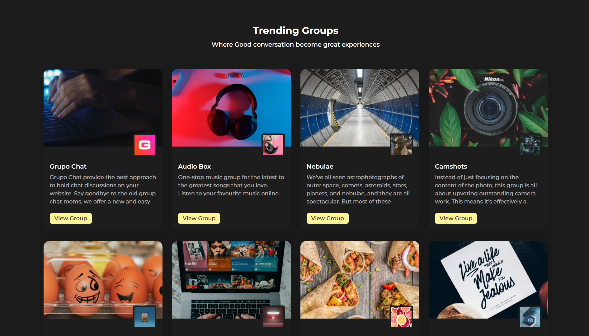 Grupo Chat - Chat Room & Private Chat - Video Chat & Audio Chat - AI Chat - PHP Group Chat Code