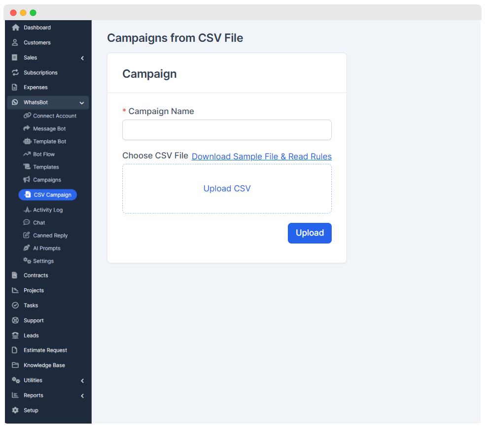 WhatsBot - WhatsApp Marketing, Bot, Chat & AI Personal Assistant Module for Perfex CRM