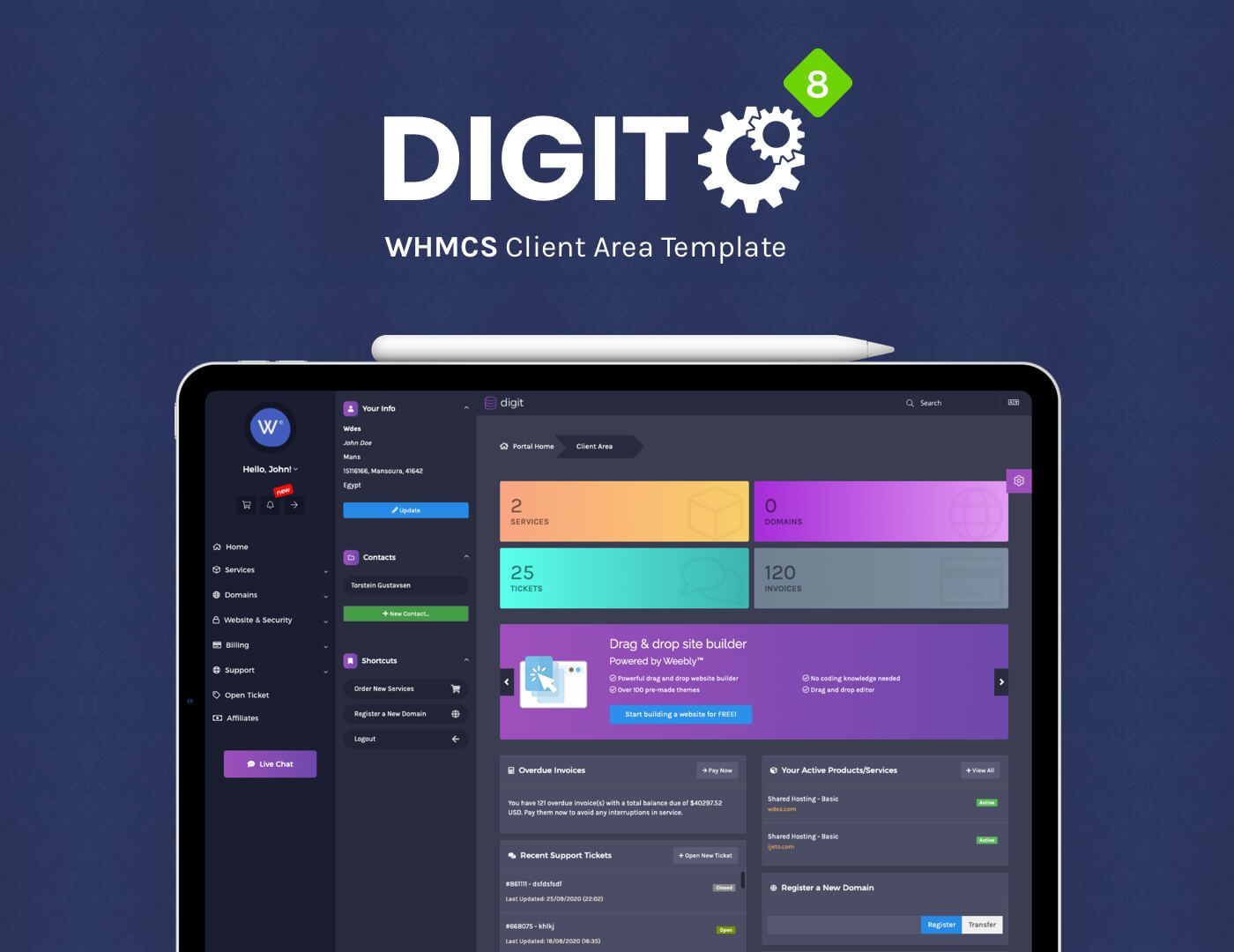Digit - Responsive WHMCS Client Area Template