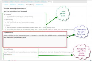 BuddyPress Message Privacy plugin