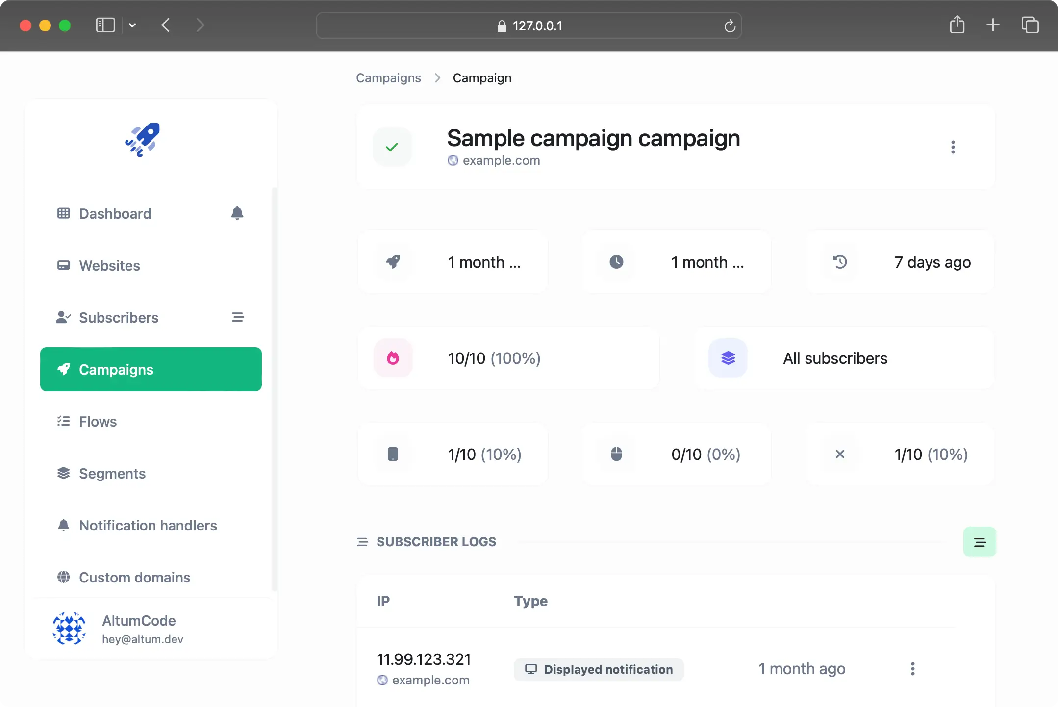 66pusher: Web push notifications - PHP Script
