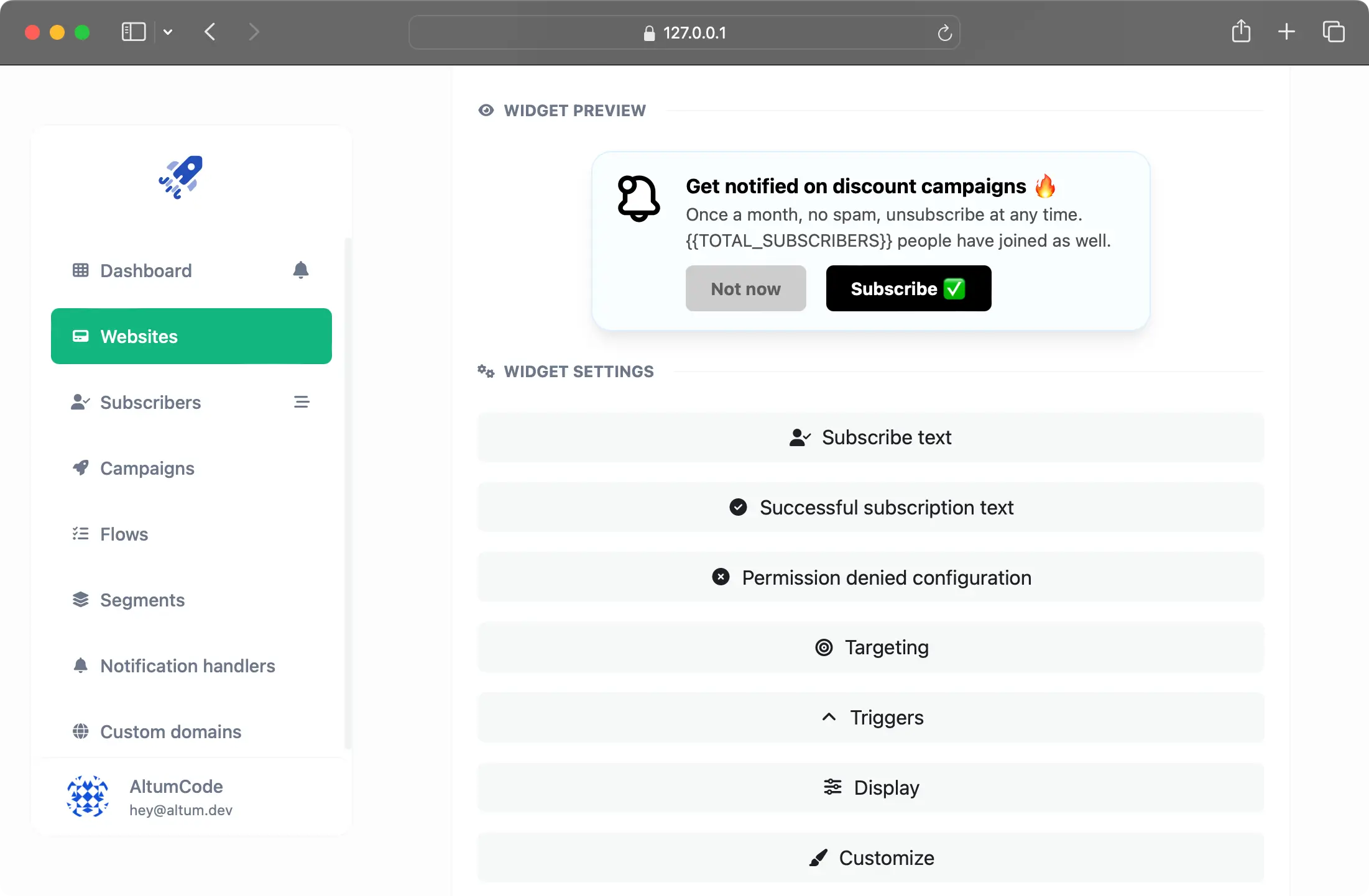 66pusher: Web push notifications - PHP Script