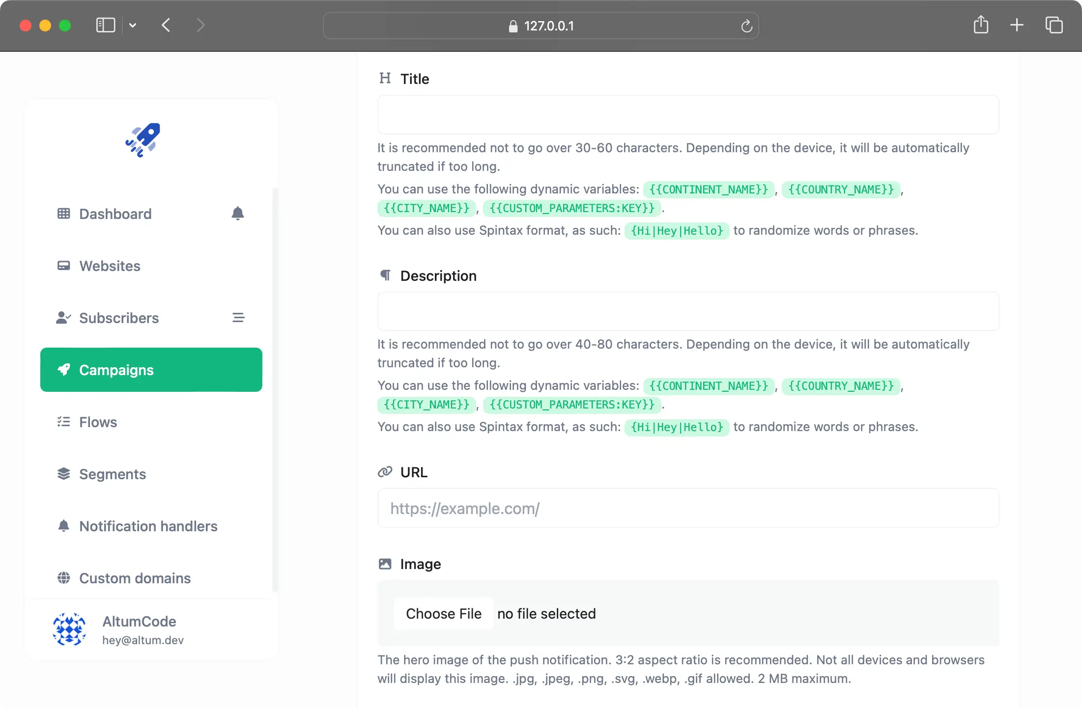 66pusher: Web push notifications - PHP Script